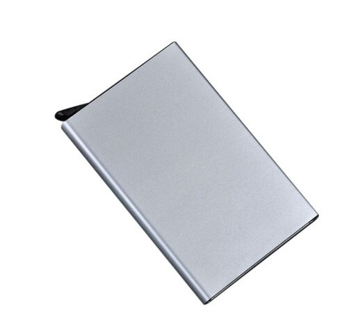 Aluminum bank card package credit card wallet rfid shield card set card box document package metal wallet: Silver