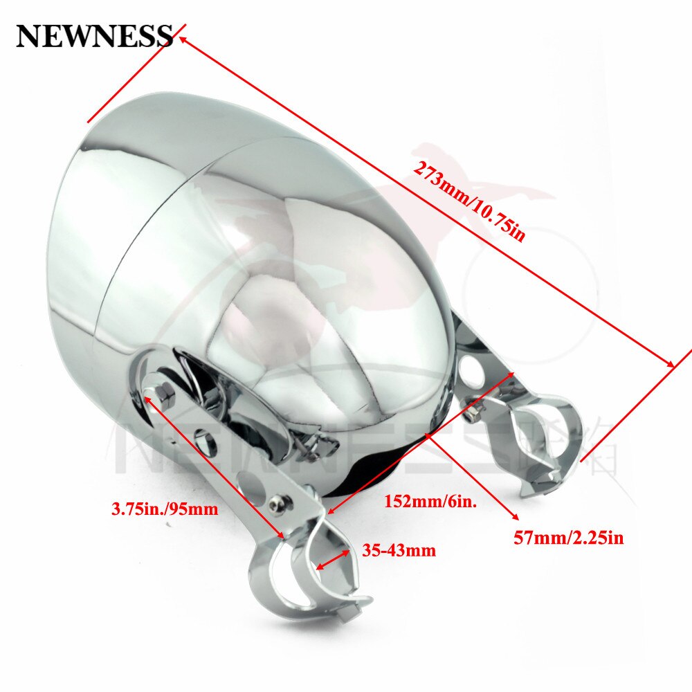 5.75" LED Side Mount Motorcycle Bullet Headlight Light Headlamp Spot 35-43mm Bracket For Harley Bobber Chopper