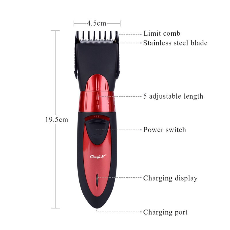 220-240V Cortadora de cabello afeitadora de barba, recortadora de pelo corporal recargable inalámbrico Cortapelos lavable eléctrico para niños y adultos