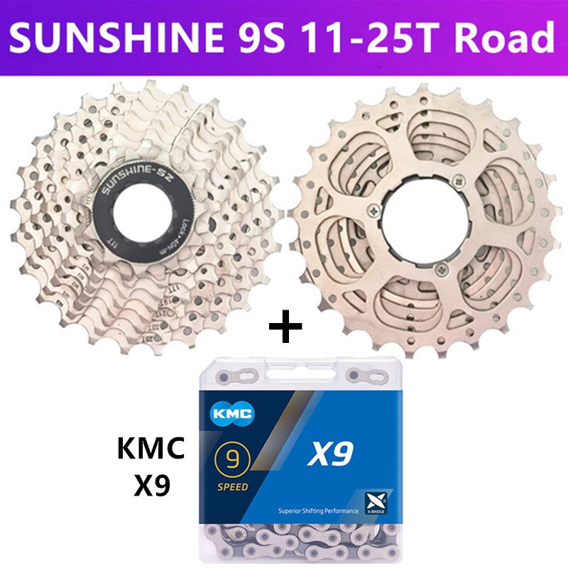 SONNENSCHEIN MTB/rennrad 9/27 geschwindigkeit Variable geschwindigkeit kassette schwungrad 11-23T/25T/28T/32T/36T/40T/42T/46T/50T kassette schwungrad: Straße 25T und X9