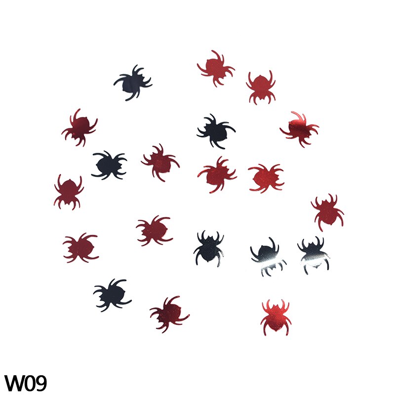 Halloween Confetti Pumpkin Spider Bat ghost Skull Happy Halloween Table Sprinkles Supplies Halloween Decorations Sprinkles: W09 spider / 1bag