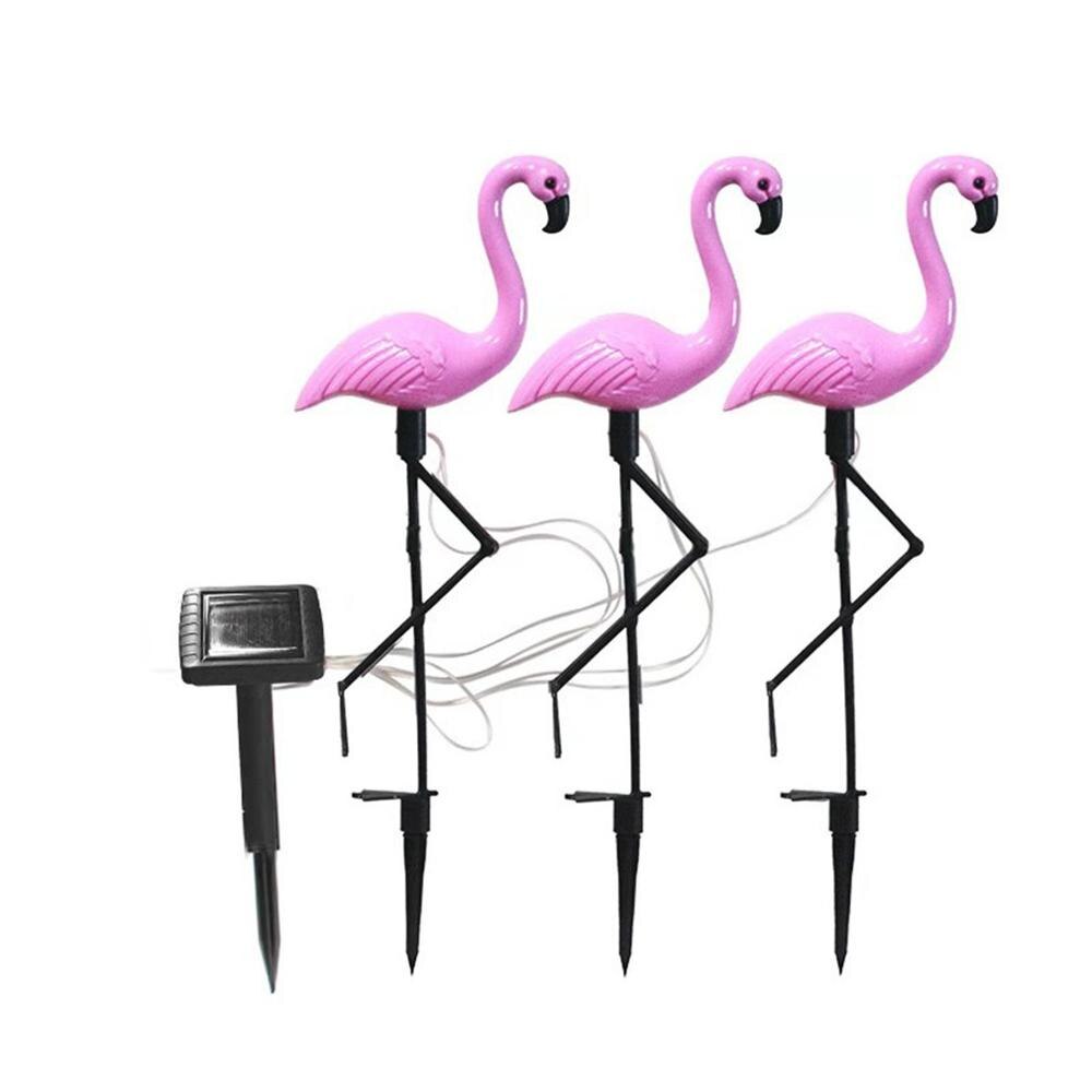 3 kpl led-flamingo vedenpitävä aurinkokennovalo ulkopuutarhan koristelu kevyt puutarhalattia maisemavaloilla: Default Title