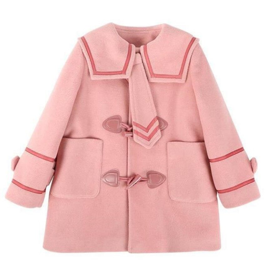 Abrigo de lana estilo pijo para niña, abrigo grueso y cálido, mezcla de lana vintage, prendas de vestir, Otoño e Invierno