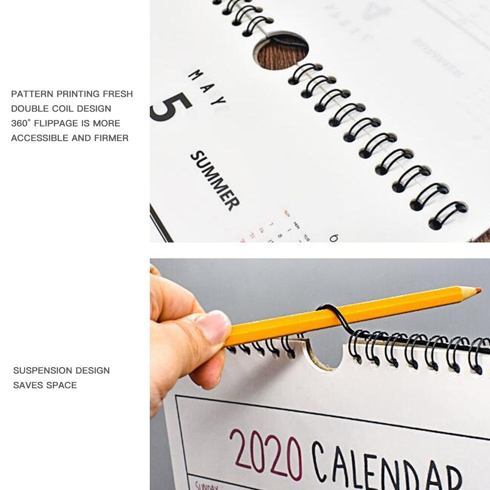 Calendar Hand-Painted Wall Calendar Simple Wall Calendar Office Supplies Calendario Planner Adjustable Hole