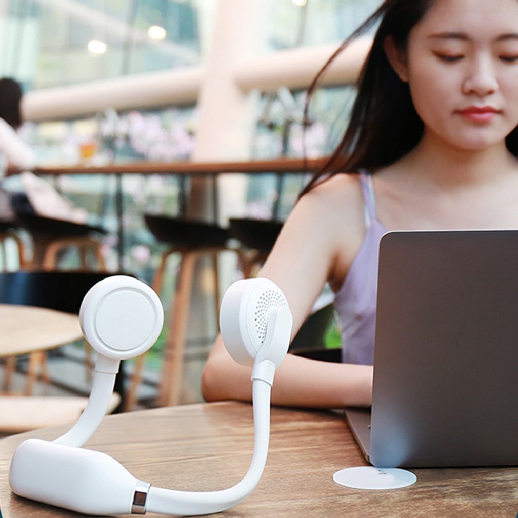 Wearable Neck Fan - Hands-Free Personal Mini Bladeless Fan - USB Rechargeable for Travel, Sports, Office