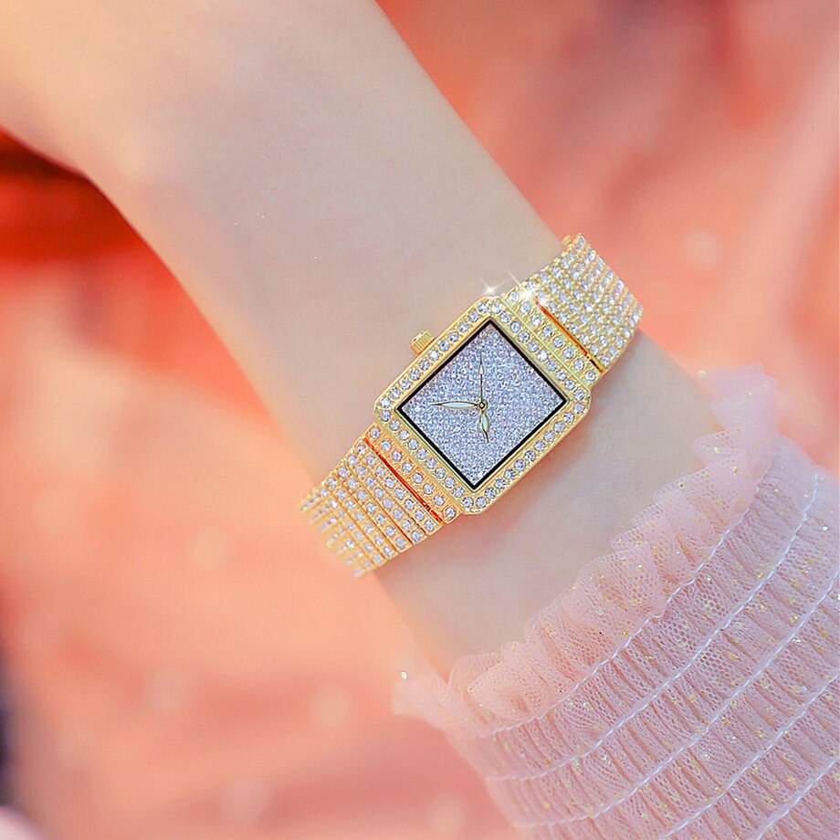 Verkoop horloge vol diamanten kristallen dameshorloge dameshorloges topmerken dames armbandhorloges goud zilver horloge