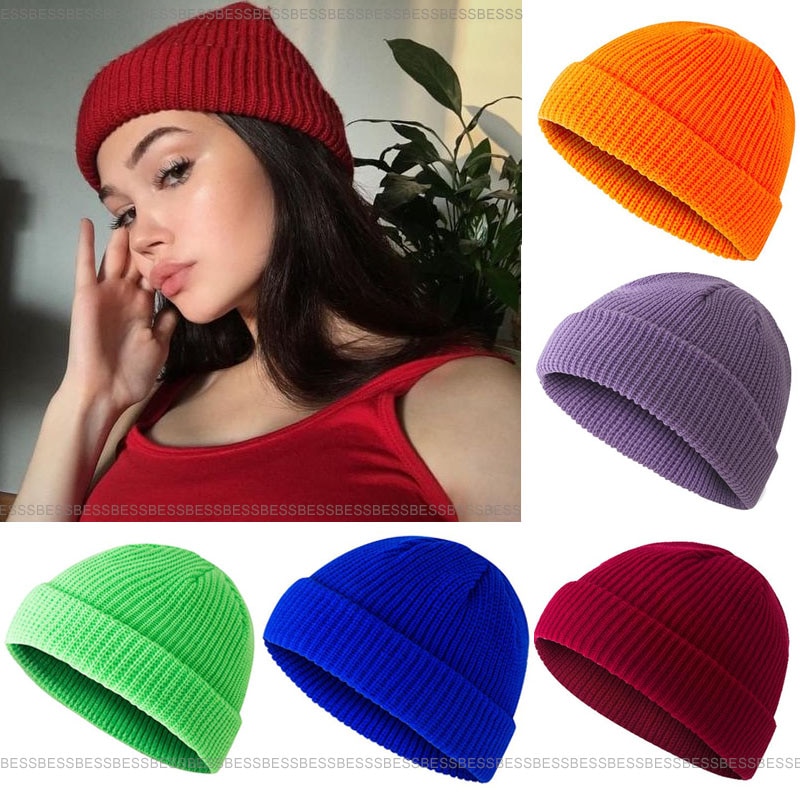 Unisex hattu puuvillasekoituksia kiinteä lämmin pehmeä hip hop neulotut hatut miesten talvilakit pipot tytöille naisille шляпа