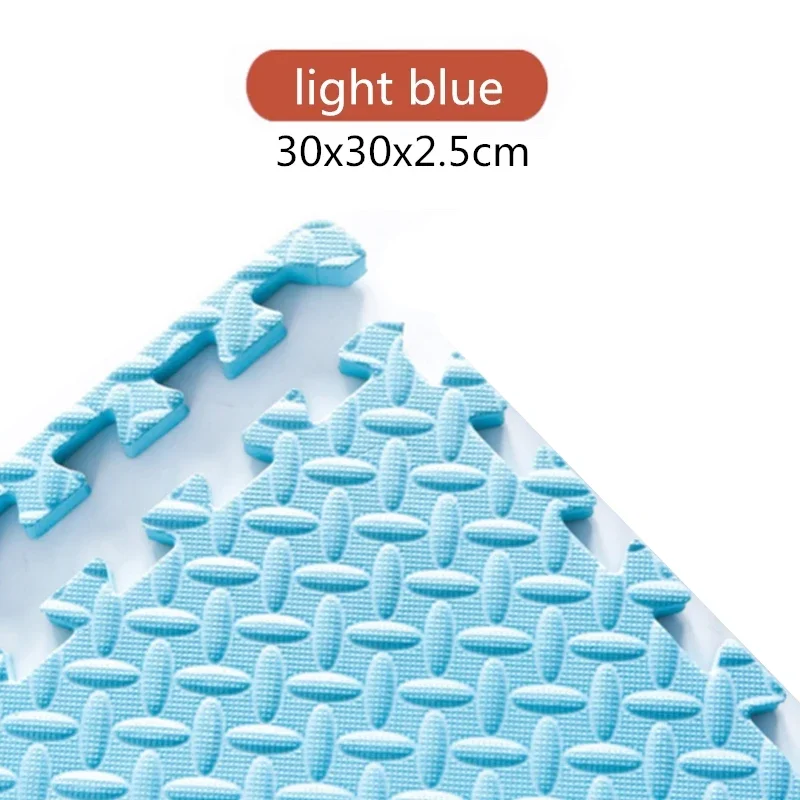 Tapis de sol en mousse pour enfants, 2.5cm d'épaisseur, couture pour enfants, ramper, escalade, maison, chambre à coucher, salon, Tatami: 4pcs with 4edge / light blue