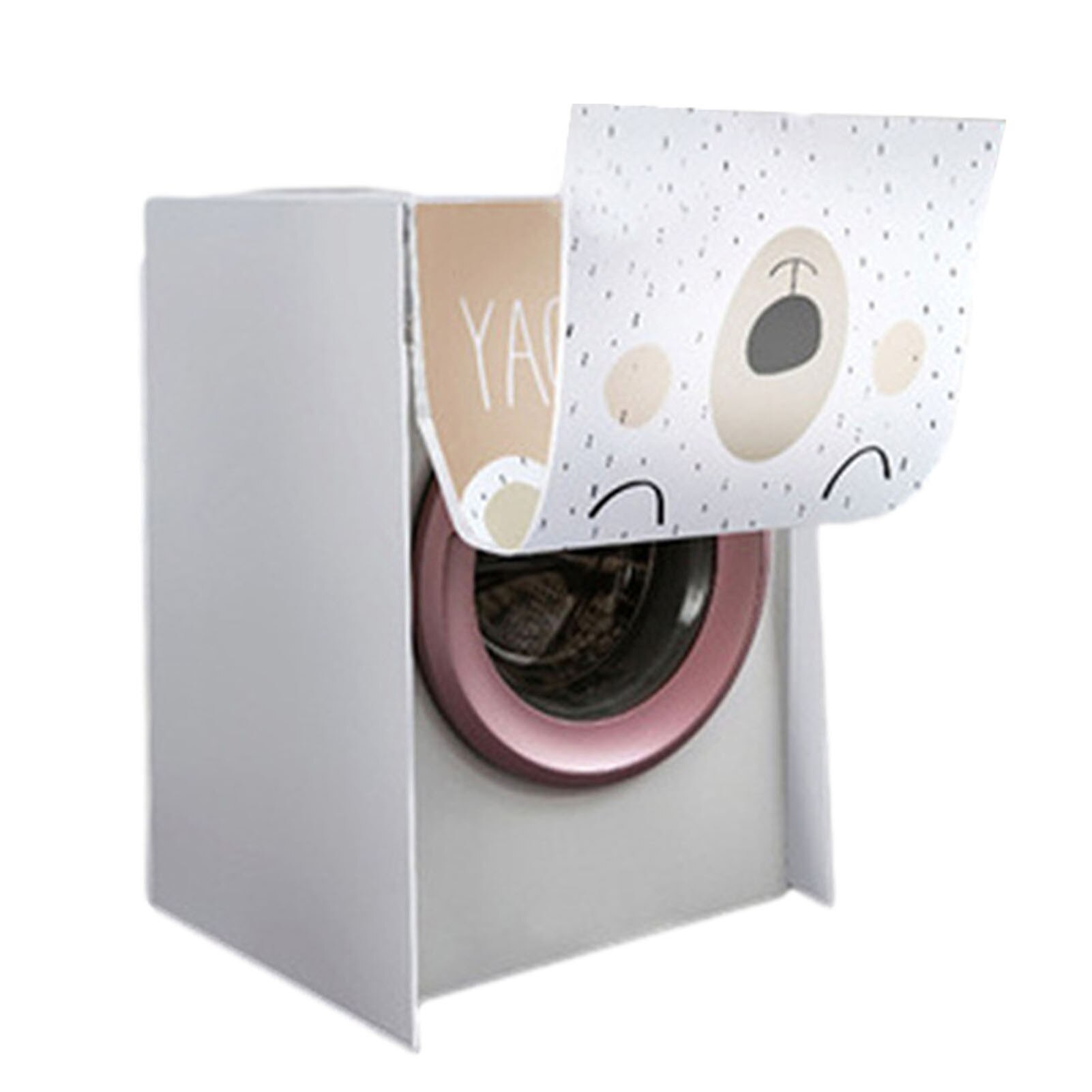 Wasmachine Deksel Waterproof Zonnebrandcrème Top Open Drum Type Wasmachine Universele Cover Doek Front Open Stofkap: WHITE