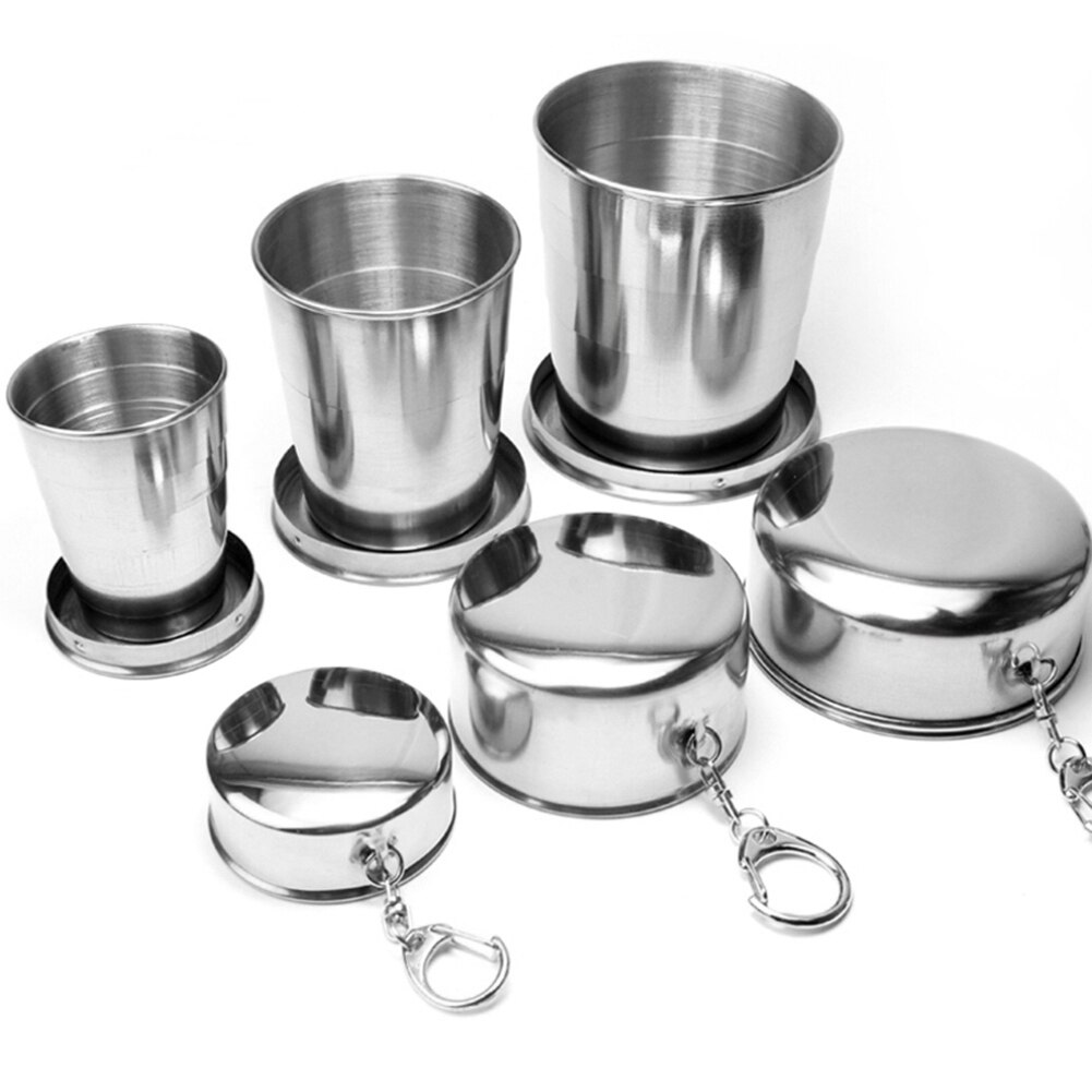 1 Pcs Rvs Pot Draagbare Opvouwbare Water Mok Deksel Handvat Outdoor Camping Koken Picknick Ultralight Titanium Cup