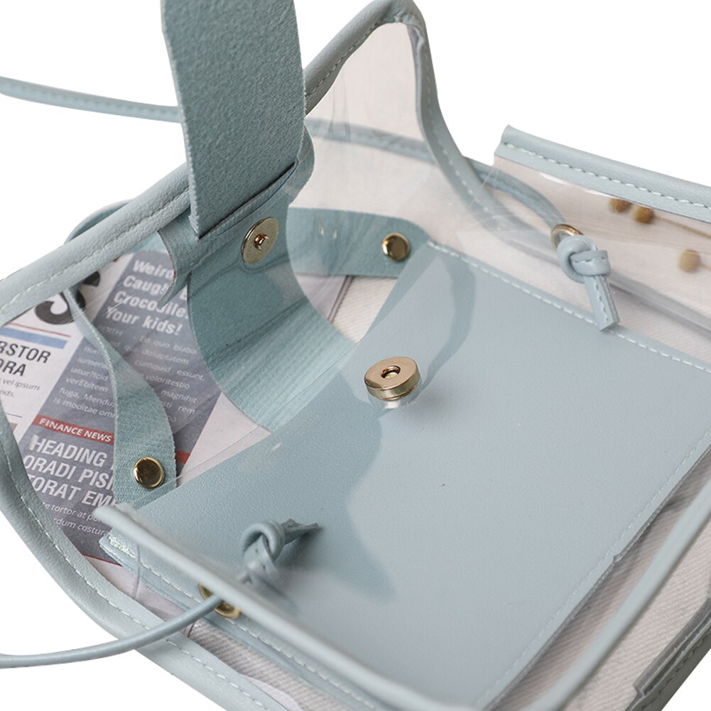 Frauen Taschen Damen transparent Gelee Süssigkeit Farbe Kleine Tasche Feste Persönlichkeit Große Schnalle Crossbody Schulter Handtasche