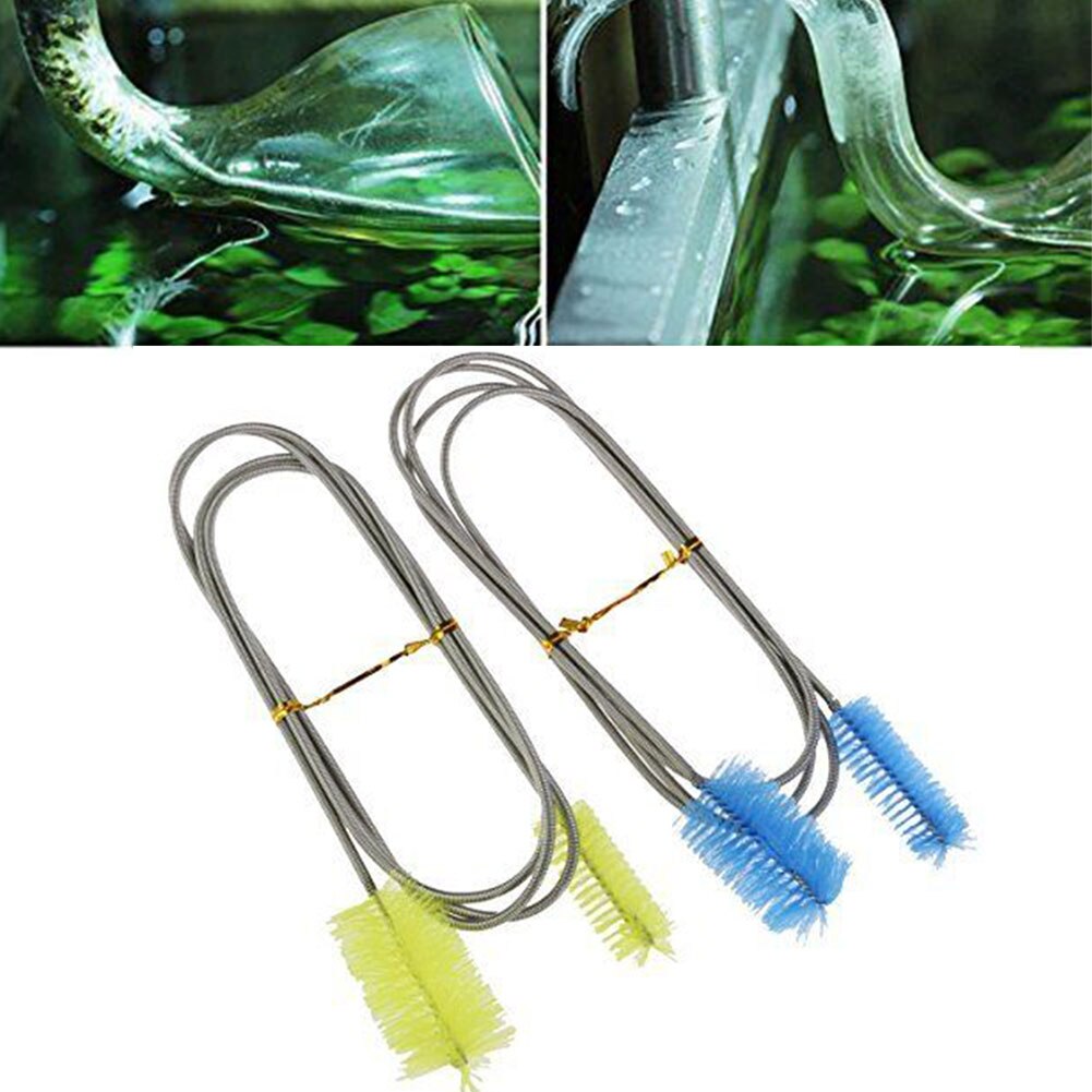 Double Ended Hose Multifunctional Air Tube Aquarium Flexible Stainless Steel Cleaning Brush Water Filter Nylon Pipe