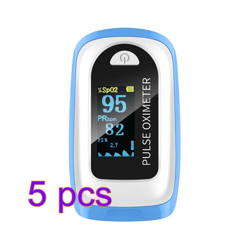 Oxímetro de pulso para dedo, y oxímetro pulsómetro, Monitor de pulso y presión arterial, de frecuencia cardíaca sin batería, 5 unidades por juego: Default Title