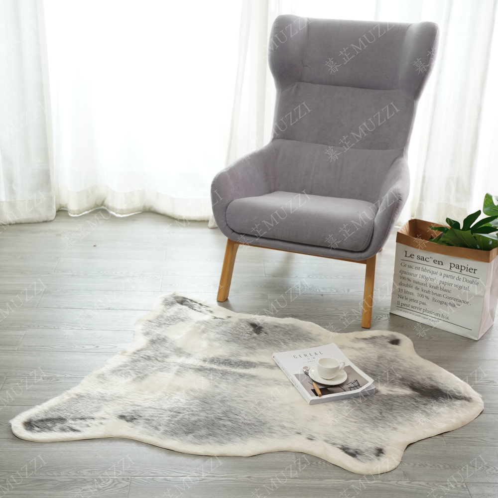 Tijgerprint vloerkleed koe luipaard tijgerprint koeienhuid imitatieleer antislipmat 94 x 100cm dierenprint tapijt: 90115cm