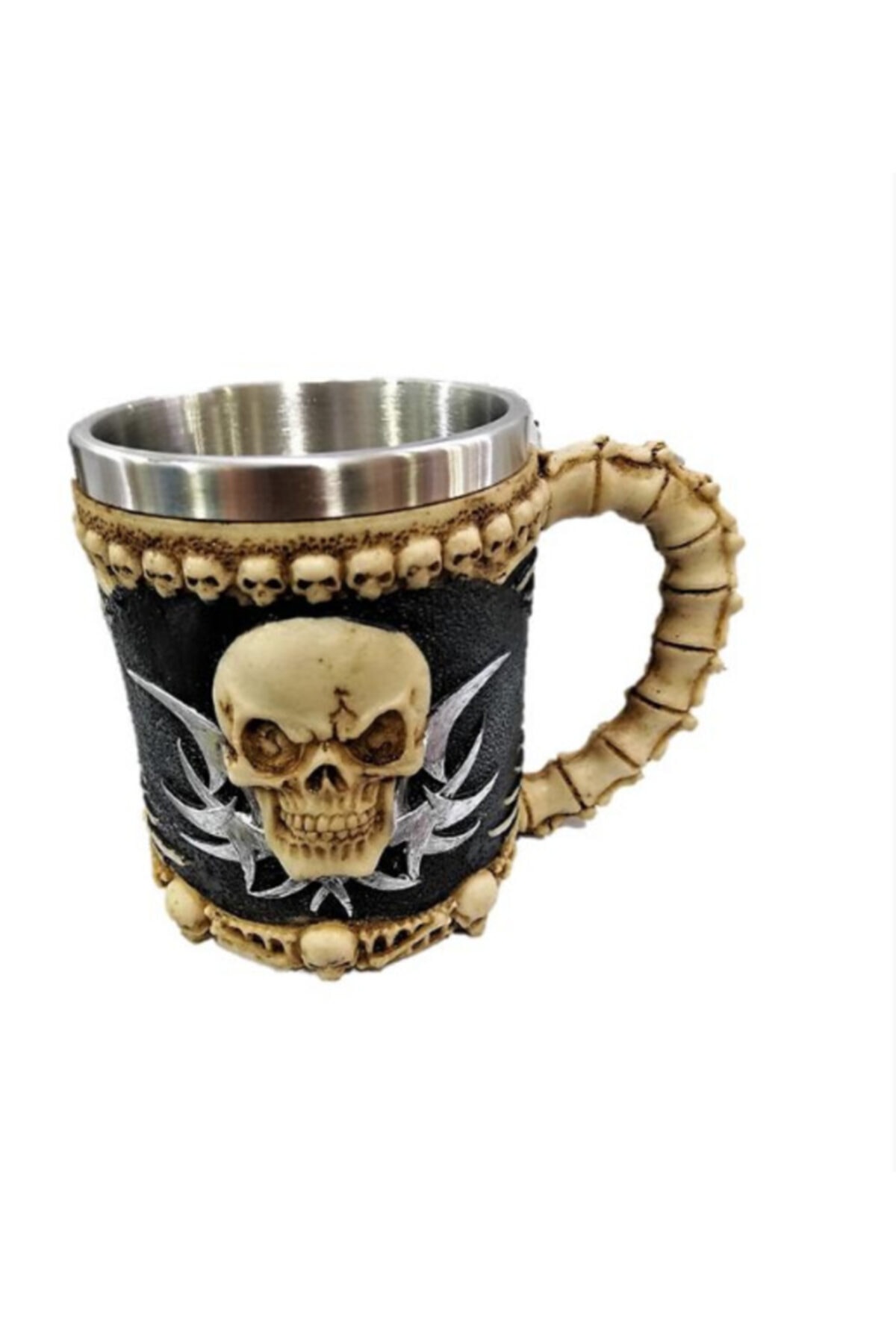 Beer Glass Skull Mug Espresso Coffee Cup Set Handmade Beer Mug Tea Glass Whiskey Glass Tumbler Drinkware steel resin 3D: Light Yellow