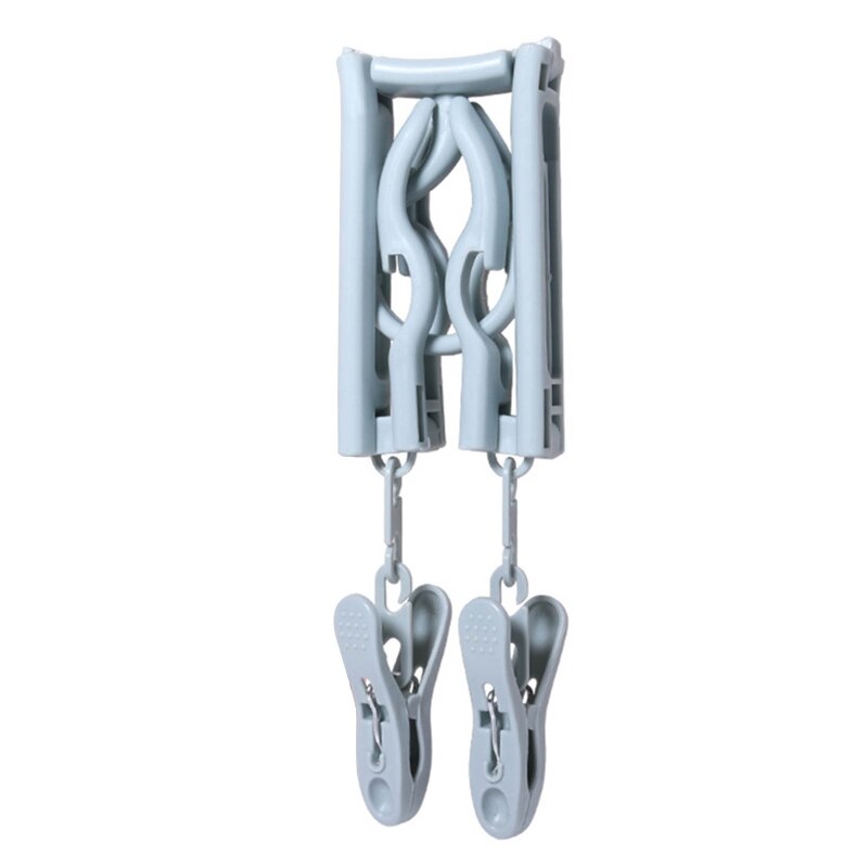 Opvouwbare Hanger Antislip Draagbare Reizen Kleerhanger Wasknijper Met Clips Q84D