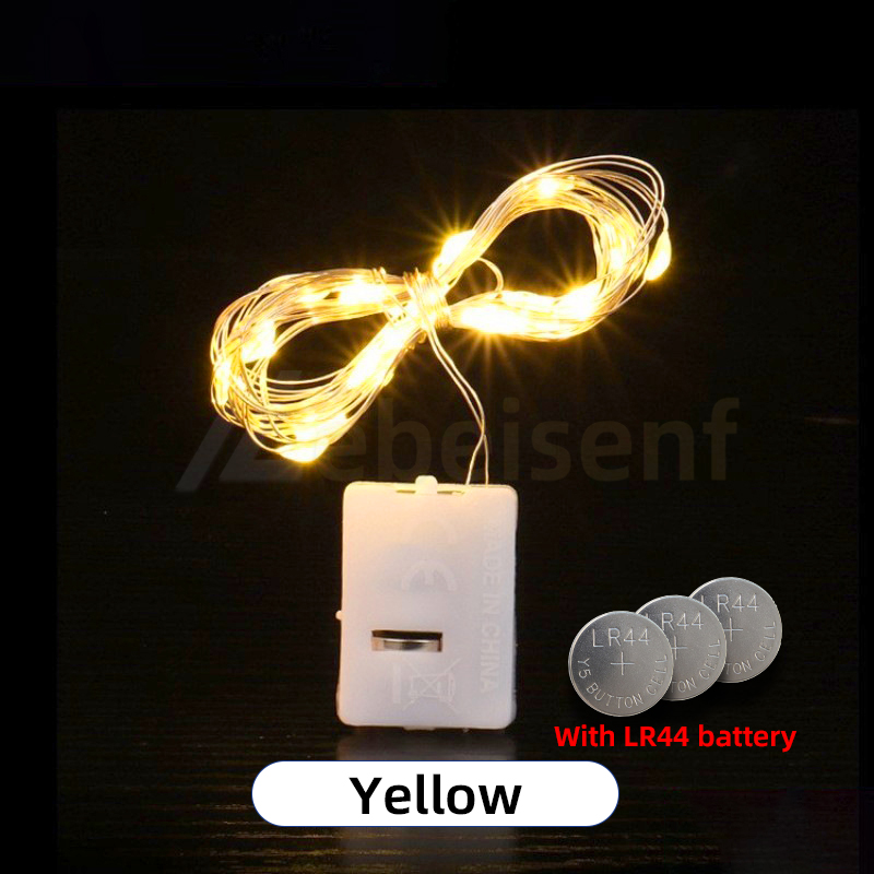 10/5 Stück LED-Lichterkette, 3-Modus-Lichterkette, Knopfbatterie, Weihnachtsdekoration, Party, Hochzeit, Garten, neuer Weihnachtsbaum, Jahresdekoration: Blau / 6-10W / X
