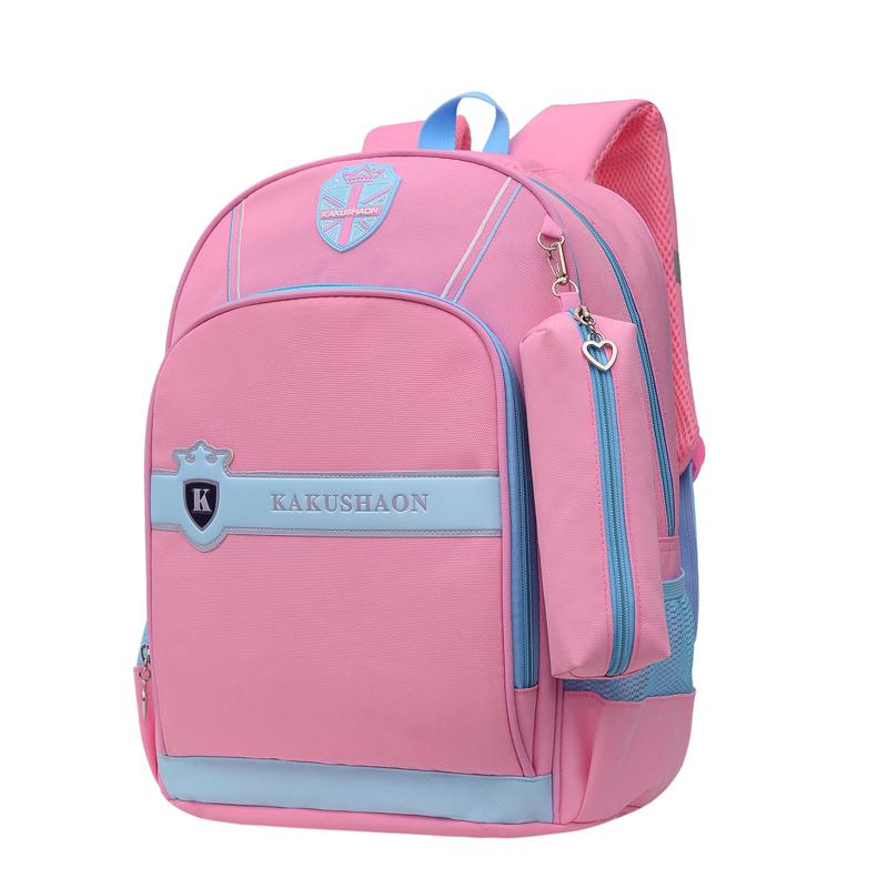 2 Pcs Kid Schooltas School Student Rugzak Jongens En Meisjes 6-12 Jaar Oude Kinderen Rugzak Schouder zakken Voor 1-3-6 Grade: Pink