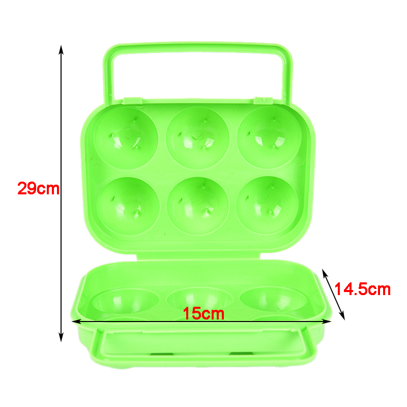 1pc extérieur boîte à oeufs en plastique 6 grilles Portable Camping pique-nique Barbecue pratique cuisine oeufs boîtes de rangement