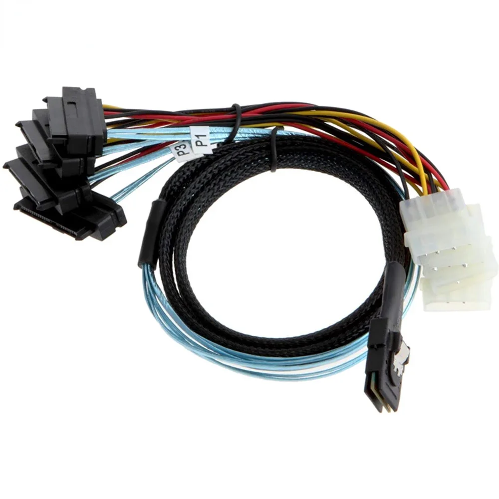 Mini SAS interno de 36 pines SFF 8087 a 4 SAS conector de alimentación de 29 pines Cable central unidad de datos de disco duro ssd Cable SFF8482