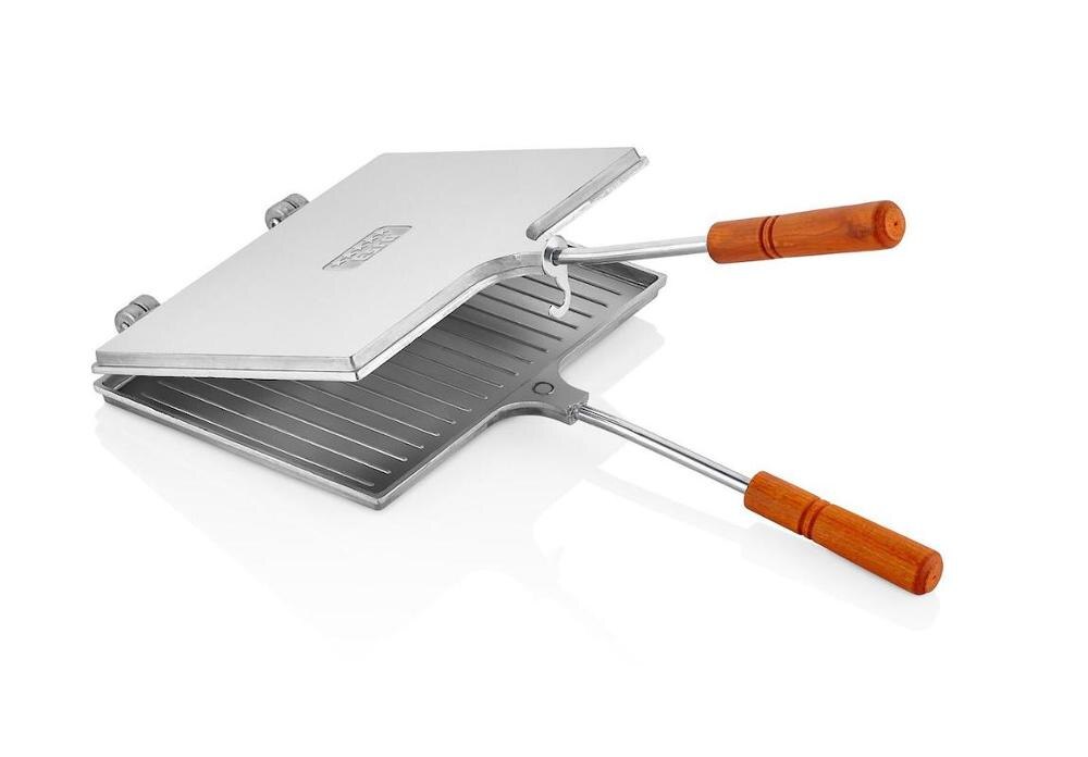 Granite Non-Sticky Toast maker Aluminium granite non-sticky covering bread grilling waffle maker breakfast: Plain Aluminium