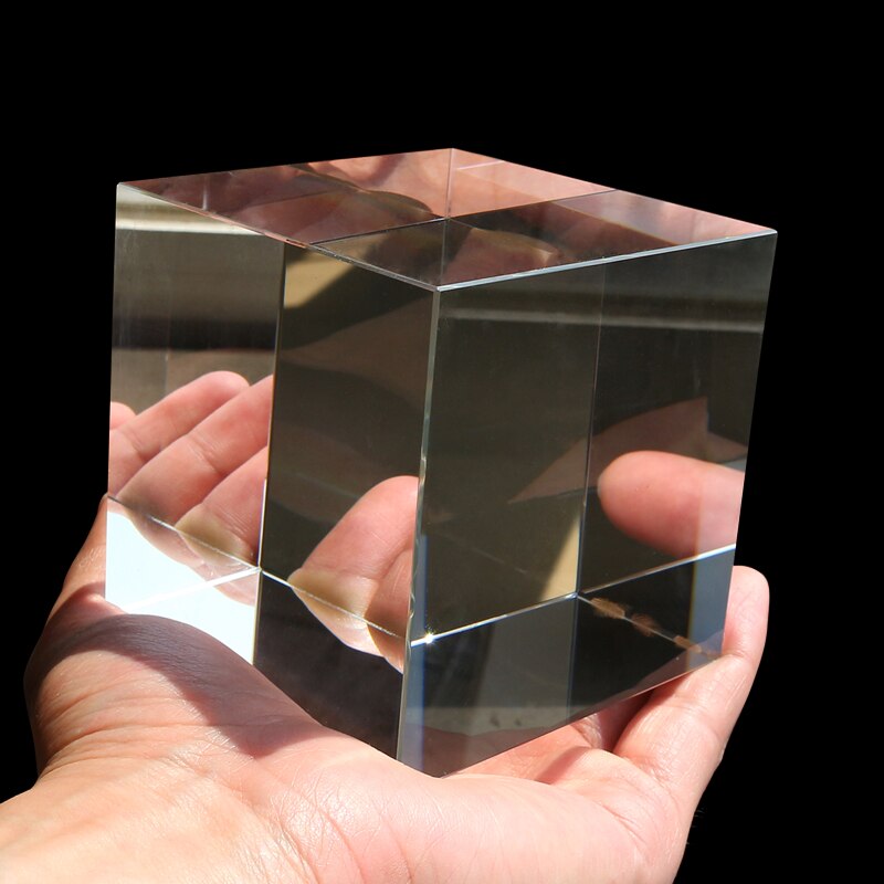 Optisk terningprisme transparent krystalglas dekorationer hexahedron prisme til fotografering  k9 optisk glas