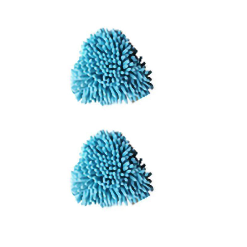 Retractable Chenille Glass Window Cleaner Tool Glass Cleaner Wall Tile Ceiling Cleaning Mop: 2pcs blue head