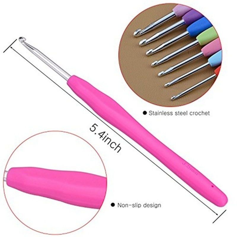 12/37pcs Ergonomic Crochet Hook Set Extra Long Kit Crochet Needles Knitting Crochet Tricot Accessories For Beginners Comfortable