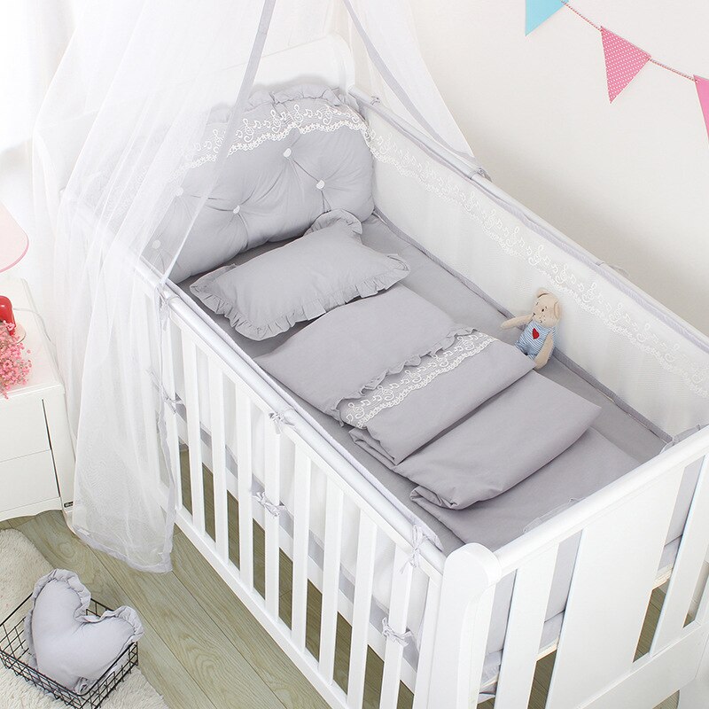 5 Pieces Set 2 Bumpers+sheet+bed Backrest+Bedside Bag Baby Bedding Set Baby Nursery Baby Items Baby Crib Bedding Set Bedsing Set: 4