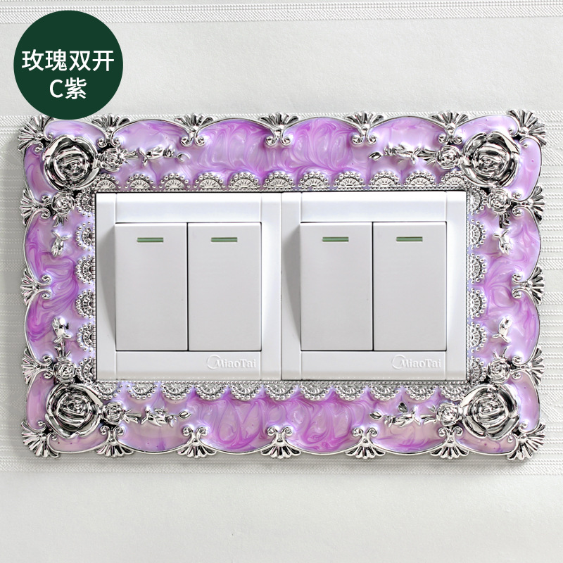 Autocollant interrupteur en plastique Style cour européenne, autocollant interrupteur simple et Double, couvercle de protection, adhésif mural , décoration de la maison: SKU-8