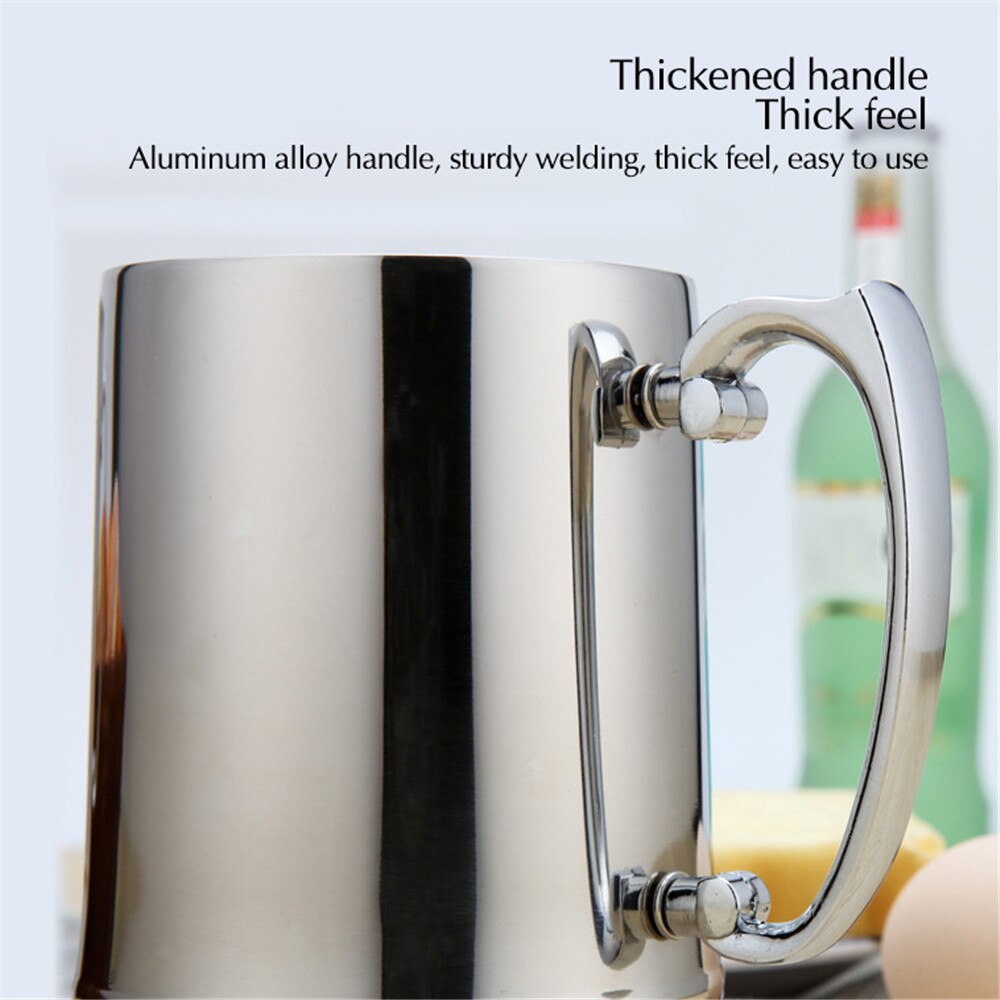 Tankard Stein Double Wall Stainless Steel Beer Mug Cocktail Breakfast Milk Mugs with Handgrip Coffee Cup Bar Tools Drinkware