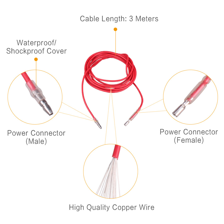 10A Gauge Wire Red & Black Power Ground Standard C... – Vicedeal