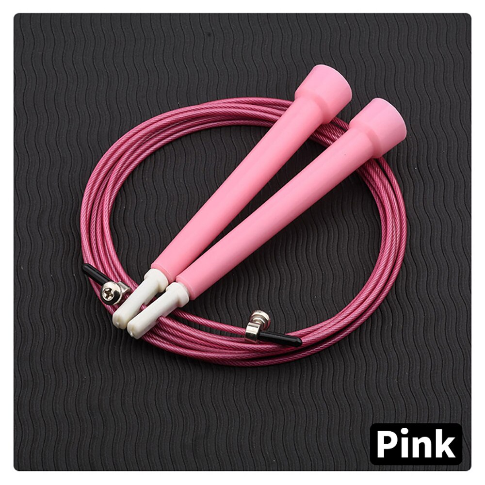 Tragbare Fitness Springseil freundlicher Gewicht Verlust Und Fettverbrennung Sport Kunststoff Kleine Griff Draht Springseil Für Erwachsene: Rosa