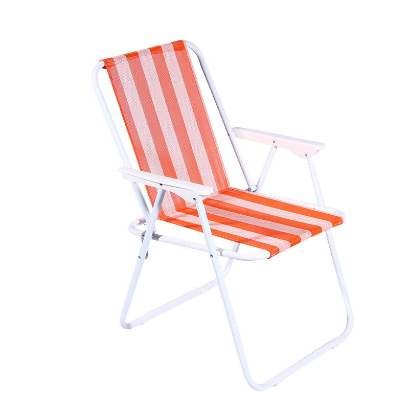 Silla de salón para exteriores y oficina, sillón plegable de doble tubo redondo, color a rayas, tela Oxford, reclinable, para playa y camping: 2