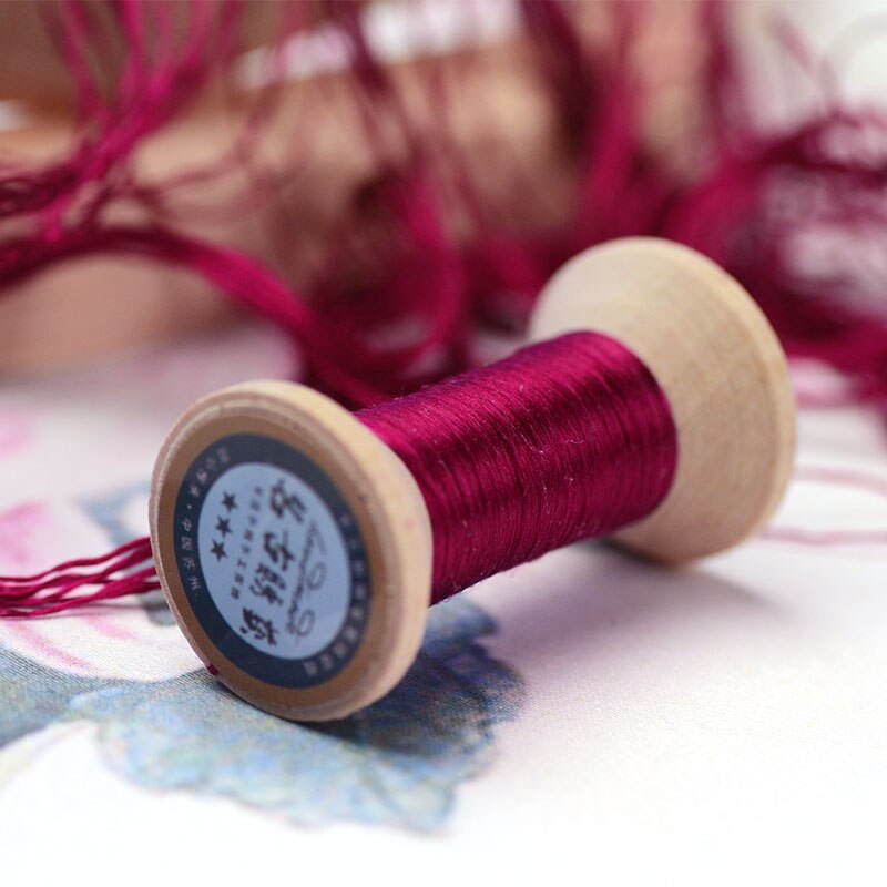 20 meters each spool Silk thread spool embroidery DIY handmade embroidery thread charming pink: 7
