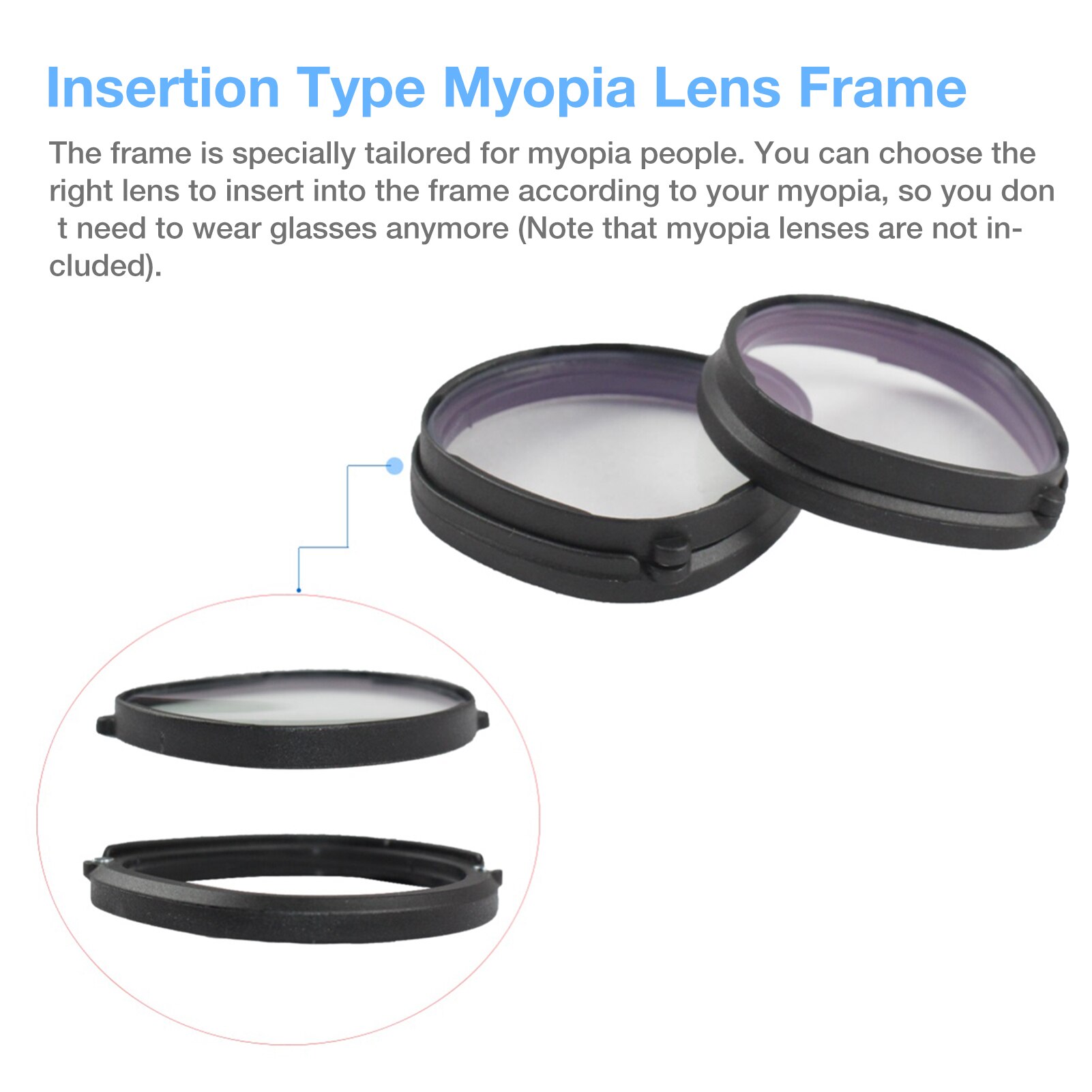 1Pair Black Eyeglass Magnetic Frame For Oculus Quest 2 VR Protection Oculus Quest 2 VR Glasses Accessories