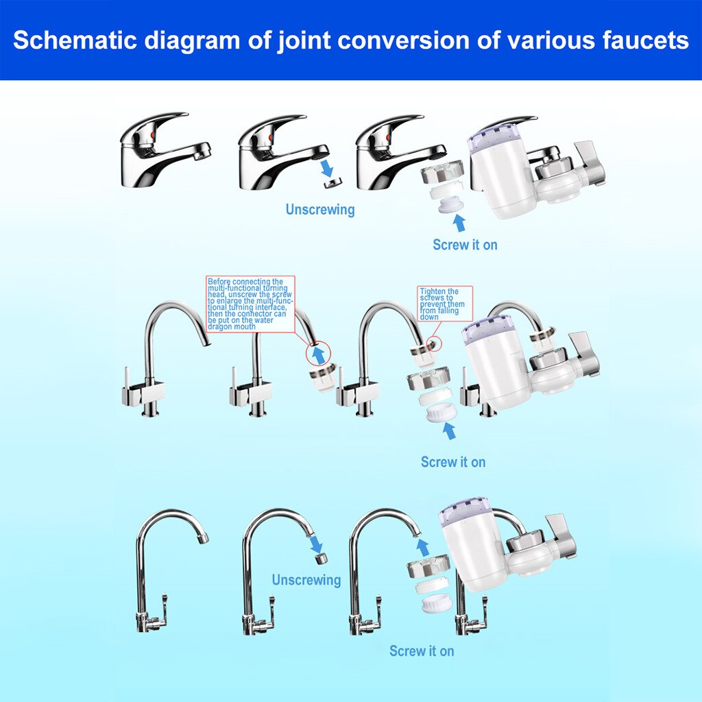 1 ud., cocina doméstica, grifo de carbón para el hogar, Mini llave, filtro de agua limpia, purificador, Cartucho de filtración, filtro de agua de carbono * 3