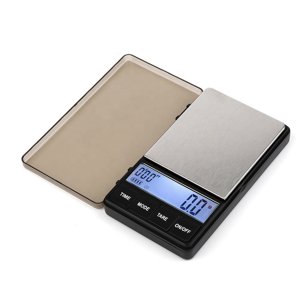 Tasku pieni kahvivaaka ajastimella , 1000 x 0.1g digitaalisen gramman vaaka suurella lcd-näytöllä, espressovaaka taaratoiminnolla