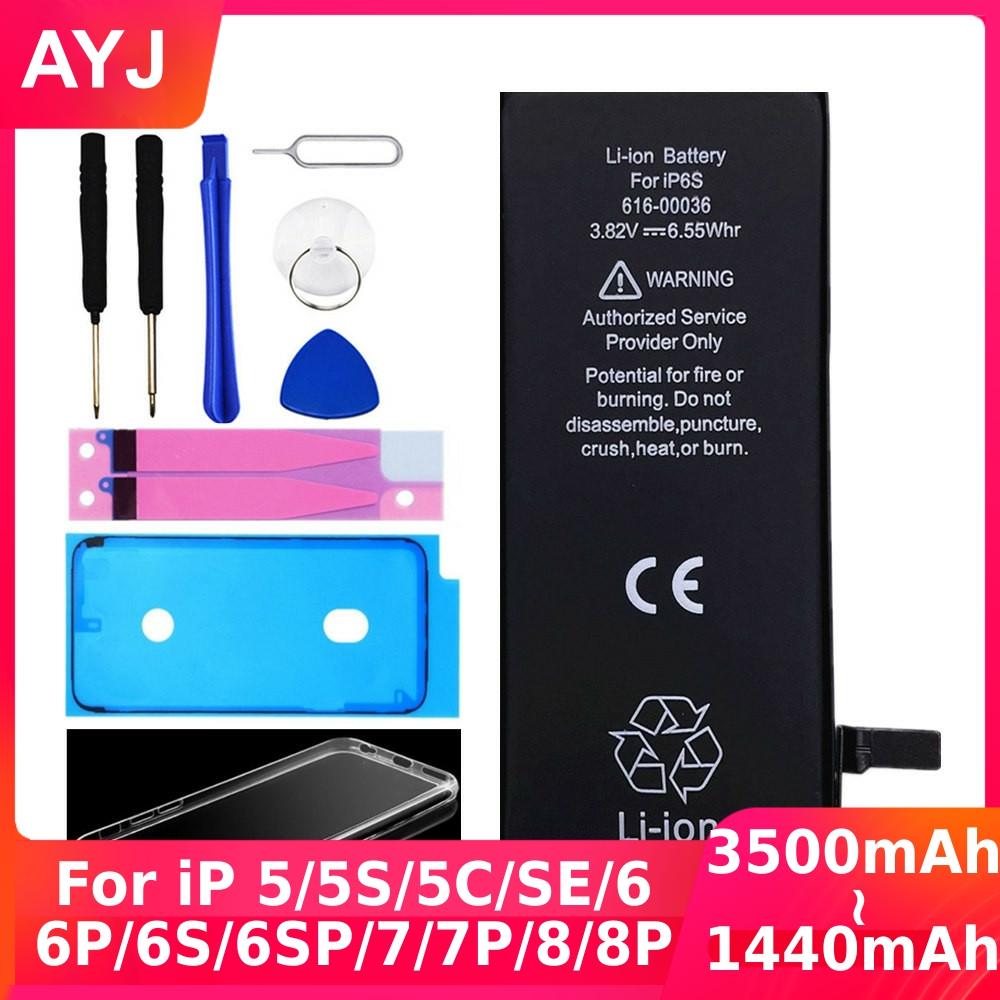 AYJ Batterie De pour iPhone 6 6S 5 5S 5C SE 7 8plus Remplacement Zéro Sans Cycle Kit D'outils De Réparation de Bande De Batterie Cas