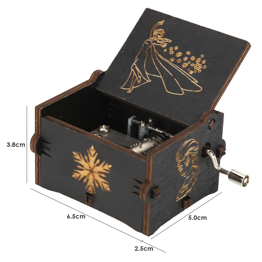 Camera Hand Rock Music Box Wooden Eight-tone Box Birthday and Crafts Decoration Birch Plywood 75x55x40mm: Black D