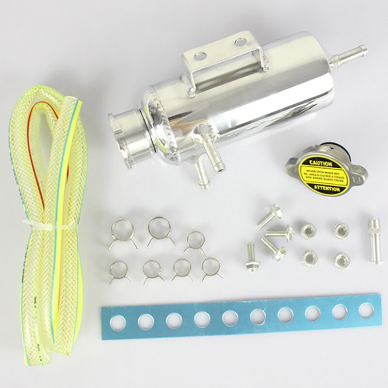 Universal Car Engine Radiator Cooling Water Aluminum Catch Can Coolant Tank Bottle Reservoir