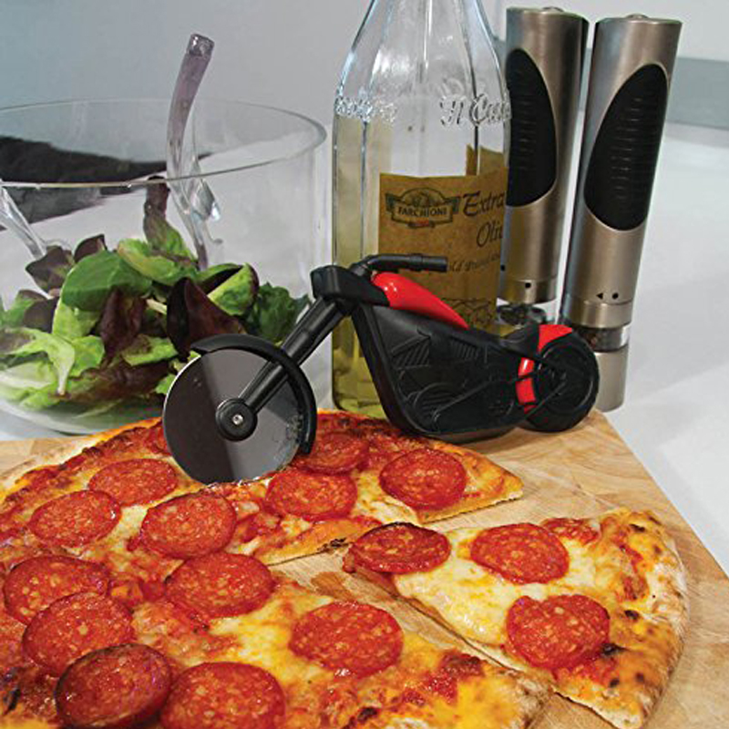 1Pc Motorcycle Rvs Pizza Mes Pizza Wheel Cutter Motorbike Roller Chopper Snijmachine Schil Messen Kitchen Tools