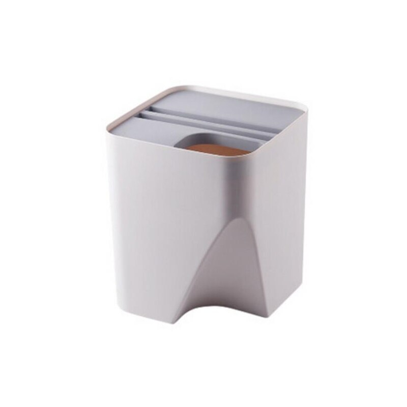 Stackable Household Trash Can Classification Trash Can Kitchen Bathroom Trash Bin Recycling Bin Dry And Wet Separation Waste Bin: Light Grey / L