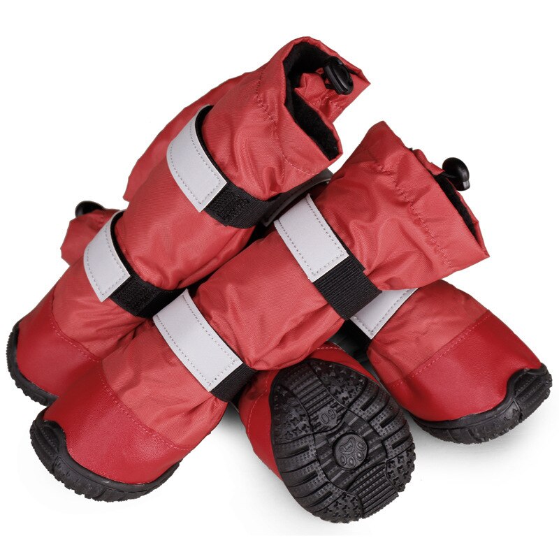 100% wasserdichte Große Hund Schuhe mit Gummi Sohle Winter draussen Schnee Stiefel Naht Abdichtung Regen Jack Stiefel Mittel groß Hund schuhe: Burgund / XXL Länge 9.2-10 cm