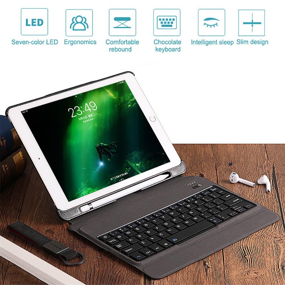 Backlit Detachable Keyboard for iPad 9.7 inch Air Air2 5th 6th 5 6 Case PU Leather Protective Cover for iPad Pro 9.7"