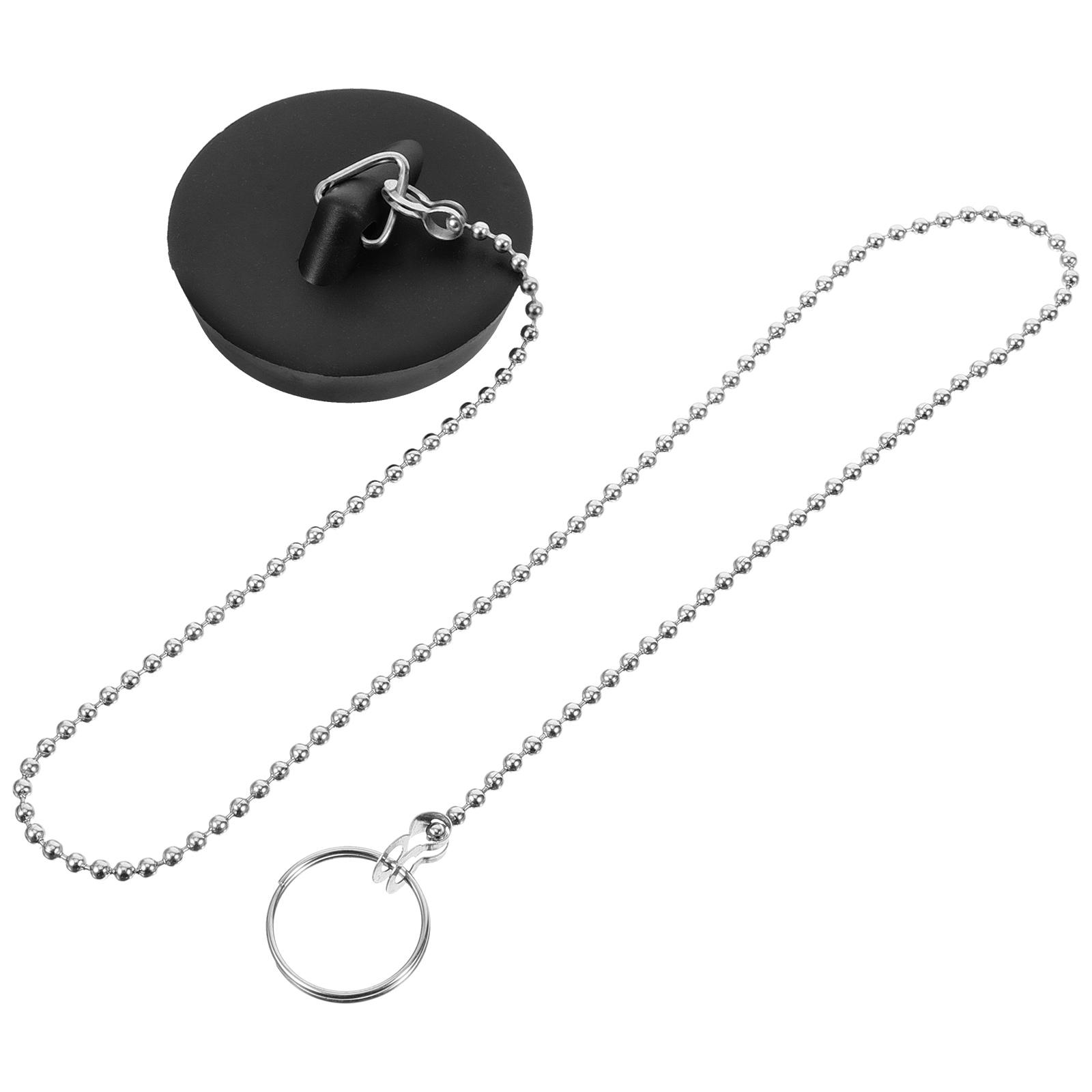 Universal Rubber Water Stopper Drain Plug Bathtub Sink Bathroom Chain Metal Washbasin Tub Stoppers Accessories