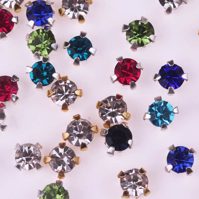 100 stk sten/strass krystal rhinsten glas syet rhinsten til tøj syet på rhinsten på tøj flatback rhinestone