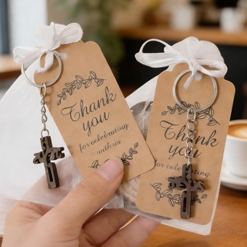 Kerstmis houten kruisje charme mini houten kruis stressverlichting hangend spiritueel religieus Bijbelvers dankjewel cadeaus
