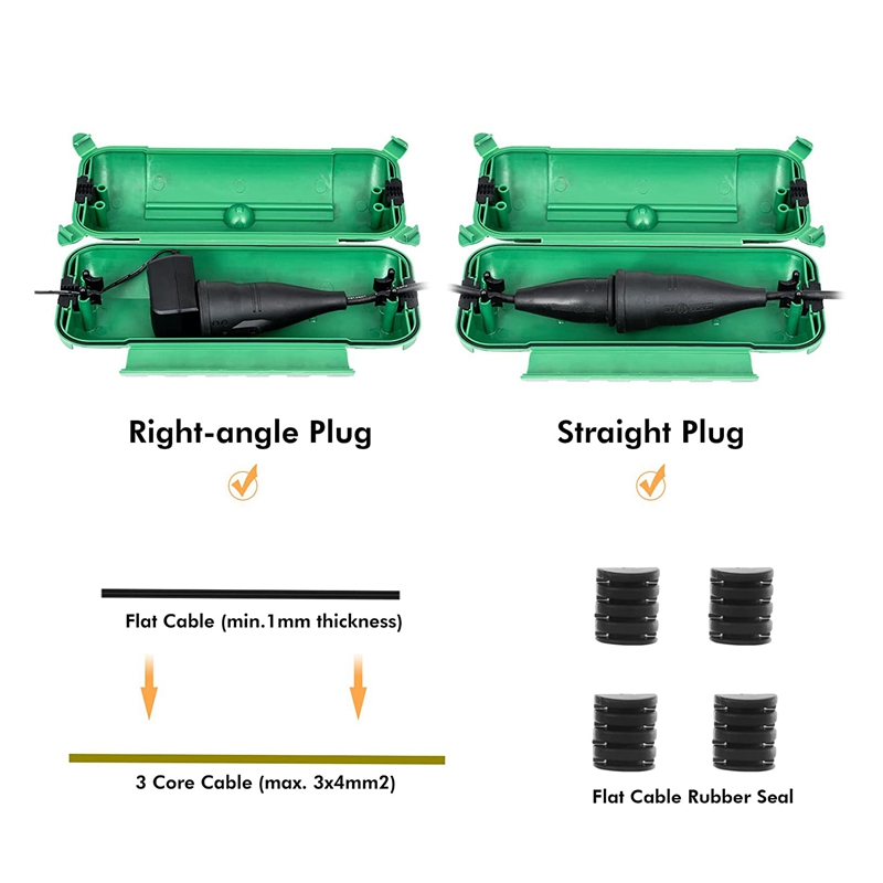 Extension Cord Safety Cover, IP44 Waterproof Connection Box, Weatherproof Enclosure Seal To Protect Outdoor Plug