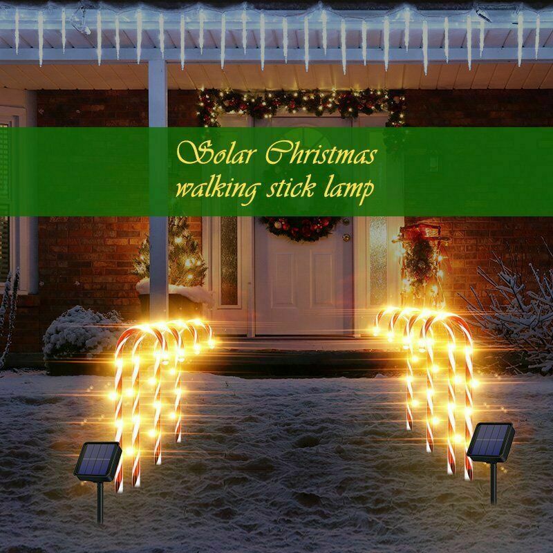 Neue Solar Power Weihnachten Candy Cane Lichter Solar Rasen Lampe Outdoor Solar Lichter LED Weihnachten Decor Garten Pathway Yard Rasen lichter